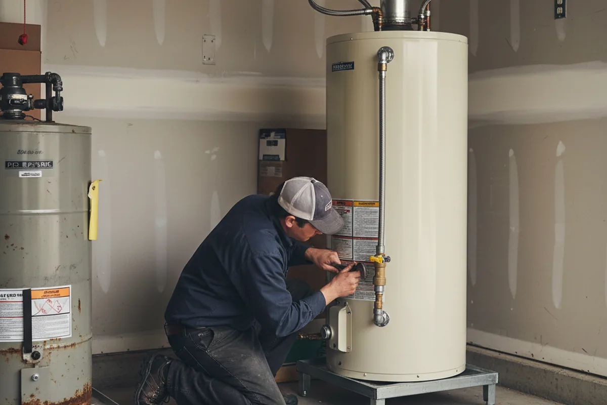 Water heater and shutoff valve replacement in Unionville